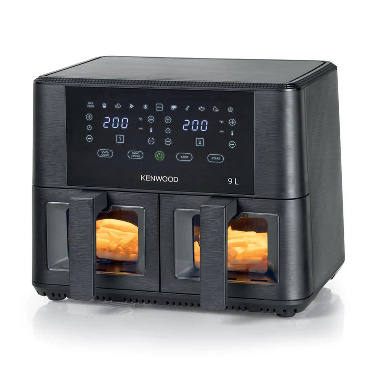 Kenwood kHealth 9L Dual Air Fryer with Grill Function & Window Black HFG95.000BK-1