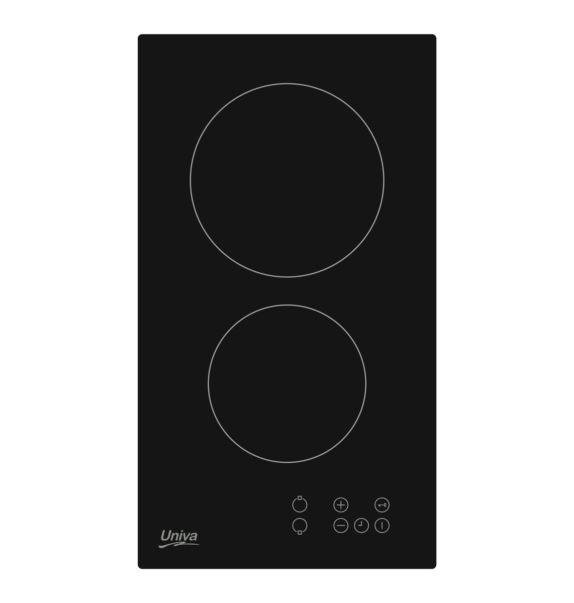 Univa 2 Plate Ceramic Domino Hob Black UDH02TC-1-1