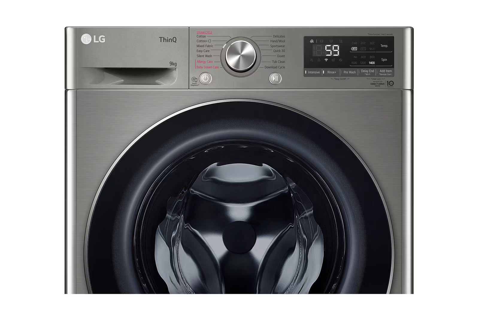 LG 9kg Front Loader Washer in Stainless Finish F2V5FYPYP