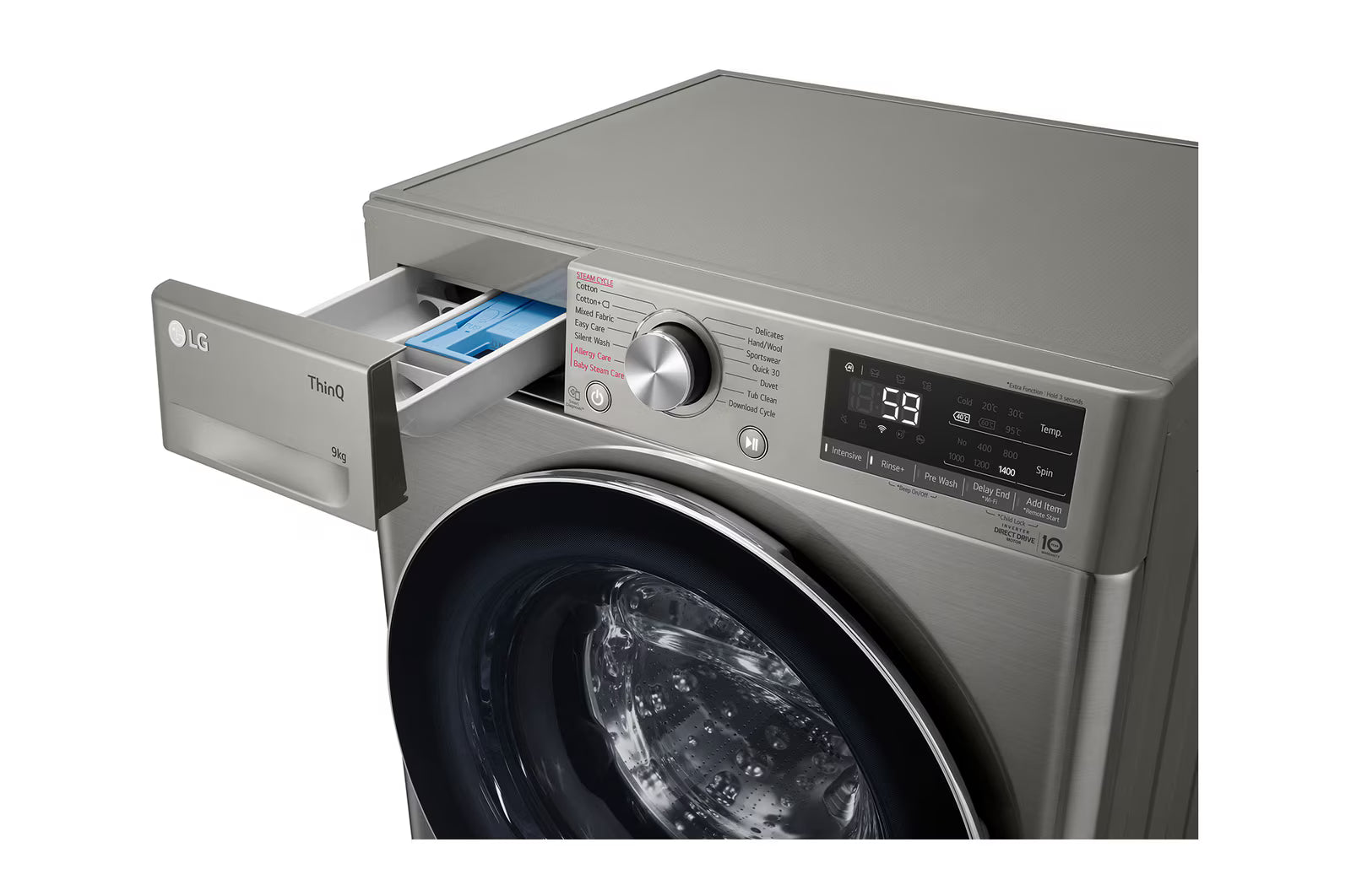 LG 9kg Front Loader Washer in Stainless Finish F2V5FYPYP