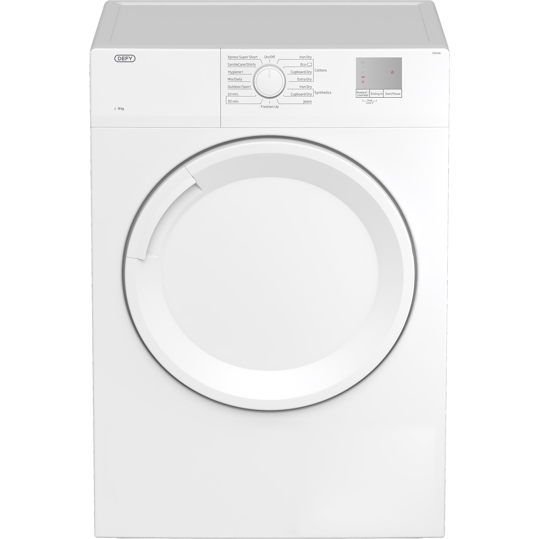 Defy 8kg Auto Dryer White DTD316