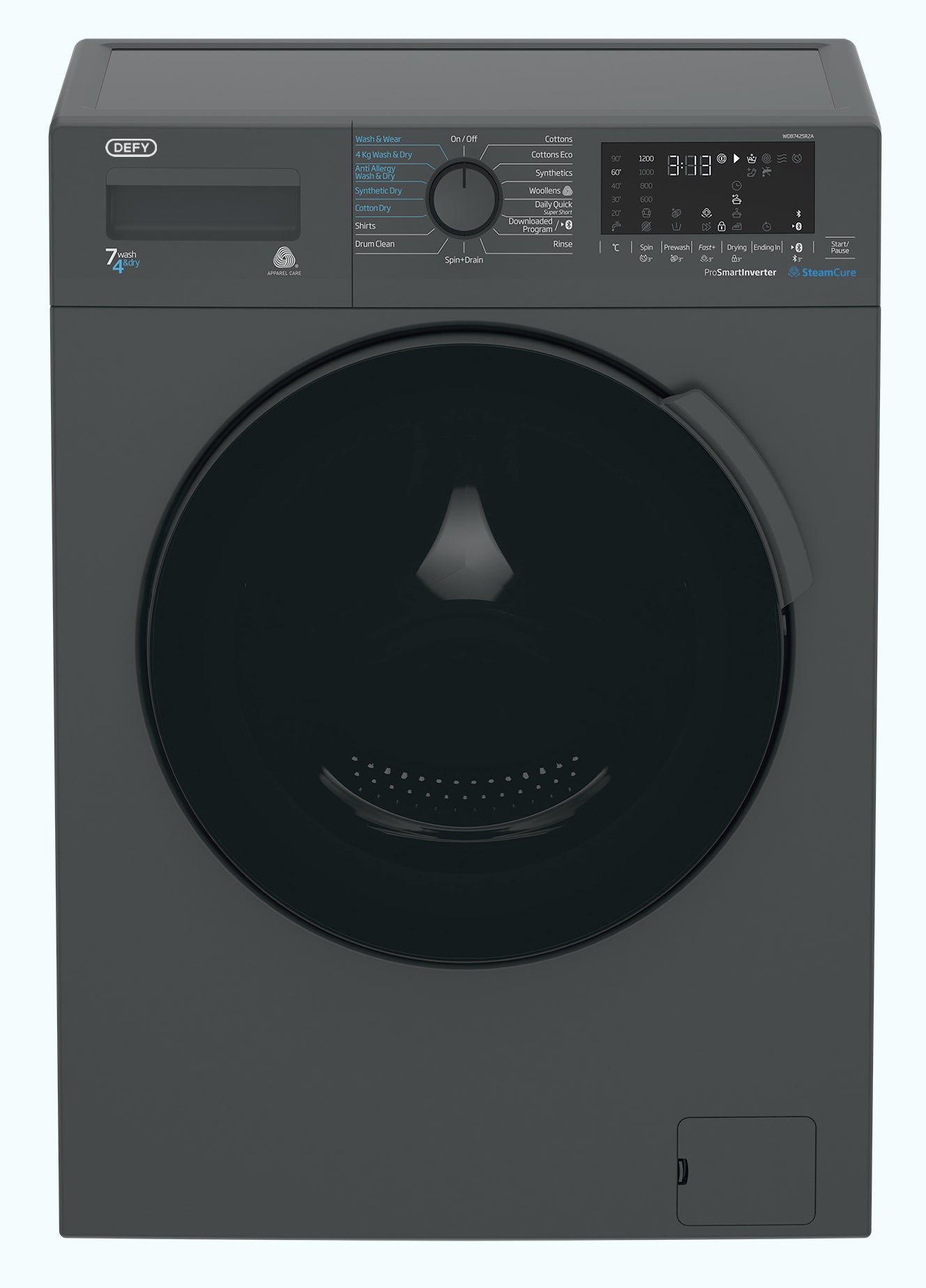 Defy 7/4kg Front Loader Combo Washing Machine Grey DWD318