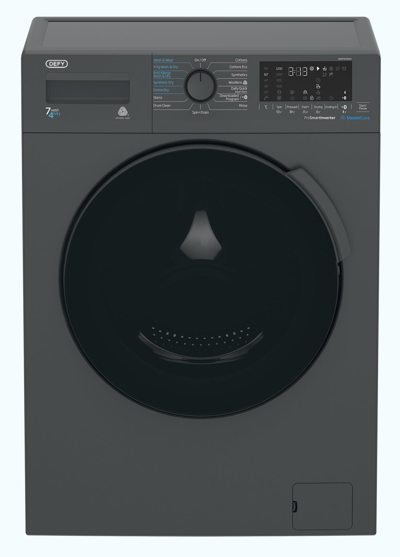 Defy 7/4kg Front Loader Combo Washing Machine Grey DWD318-1