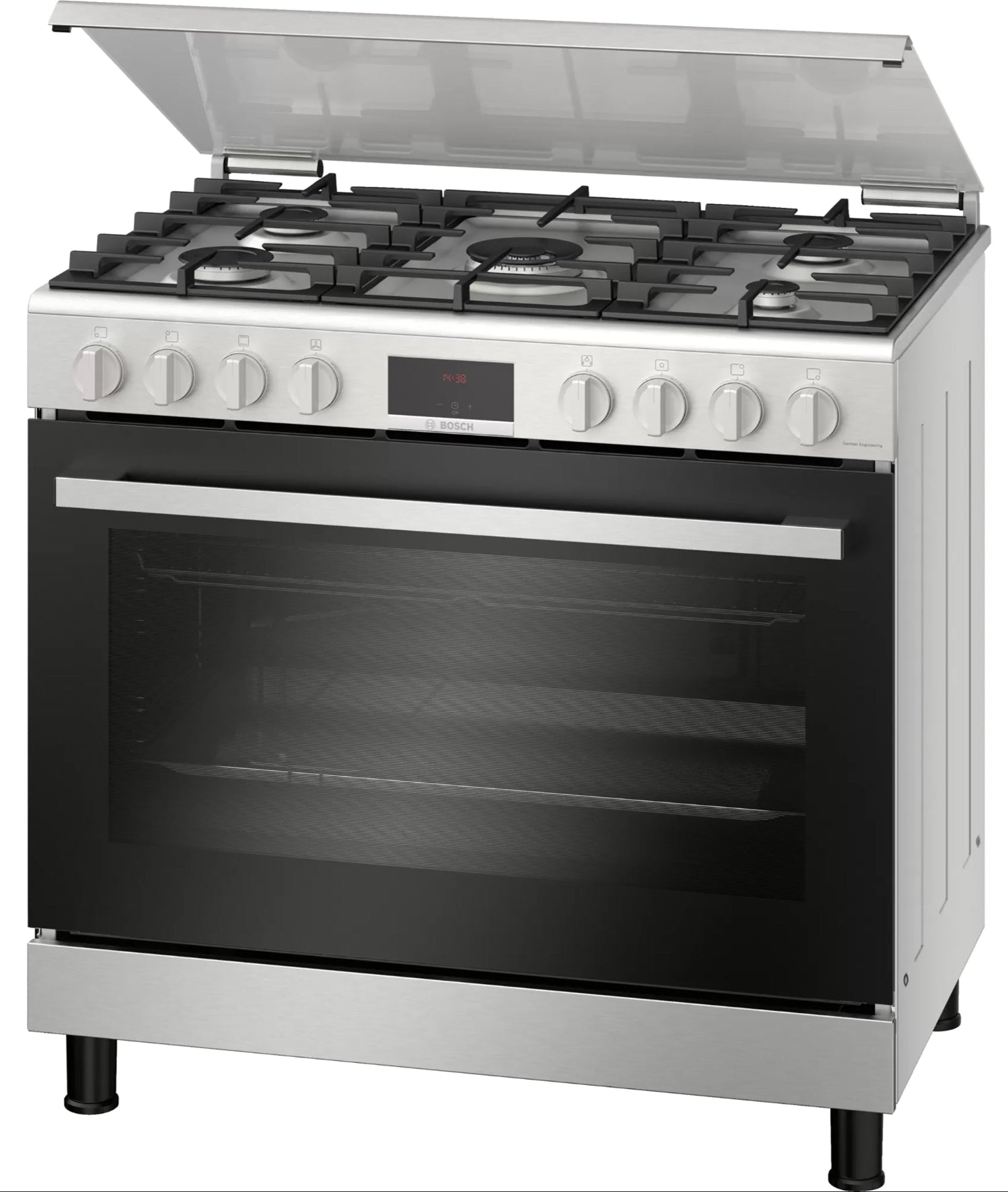Bosch Serie 6 Gas Range Cooker Stainless Steel HGW3FSY50Z