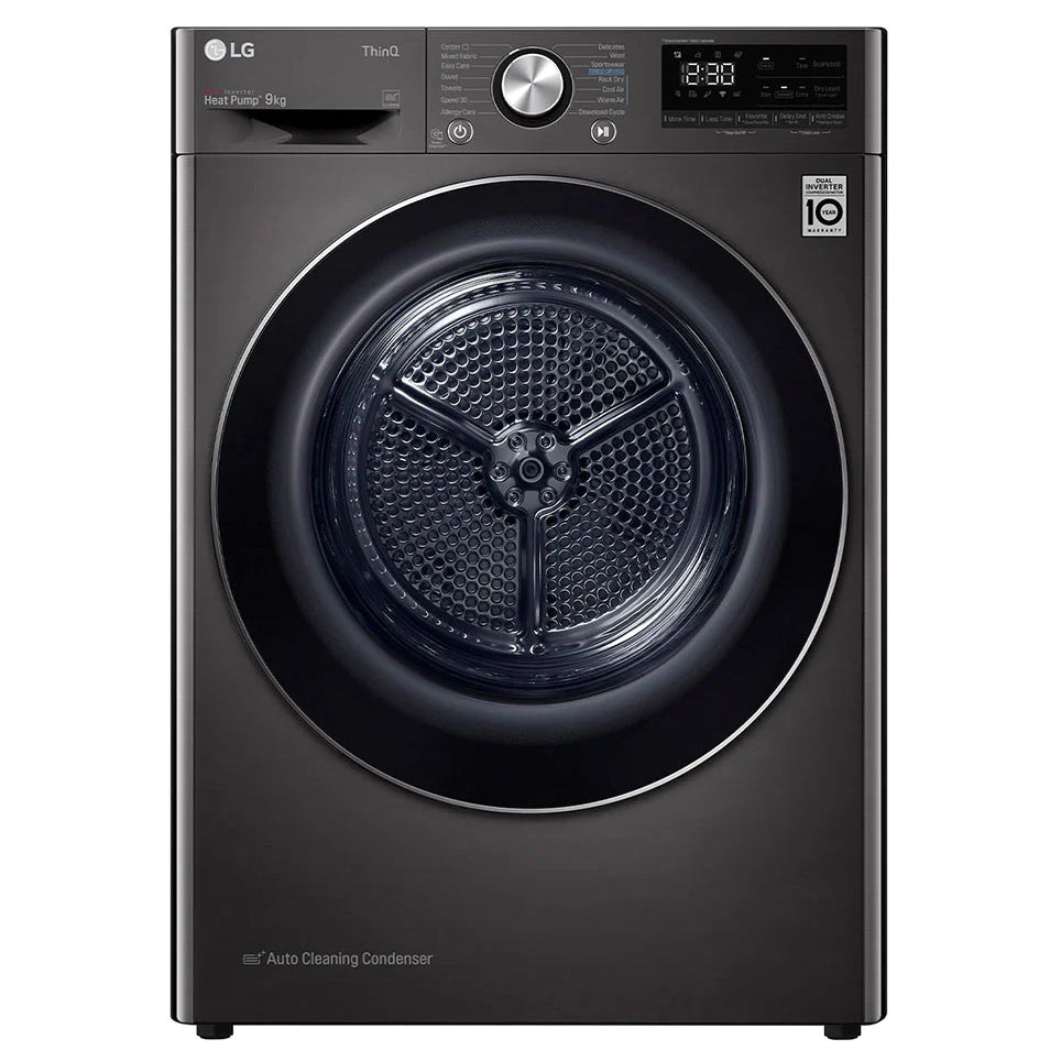 LG 9KG Heat Pump Tumble Dryer Black RC90V9JV2W