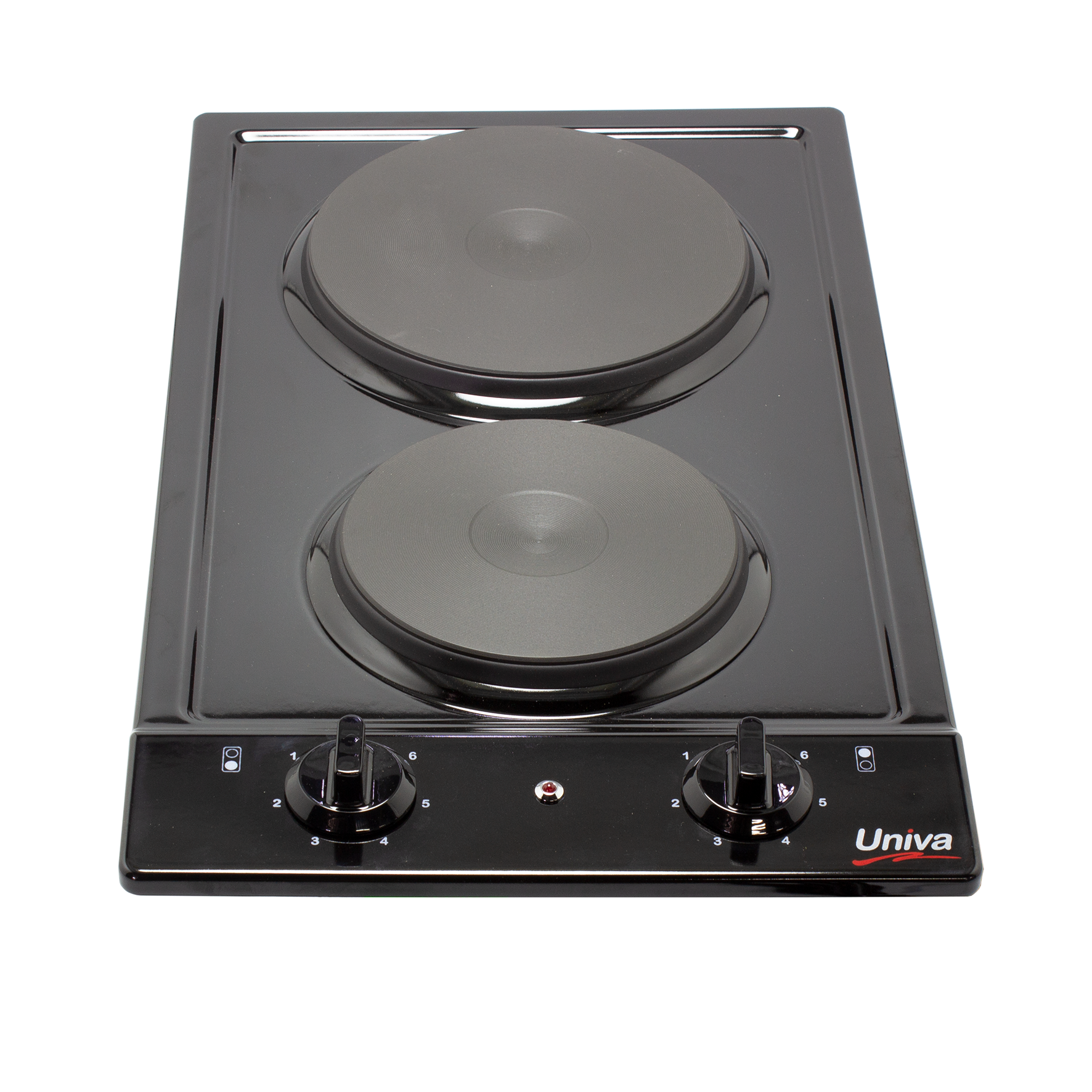 Univa Domino 2 Plate Hob Black UDH02B