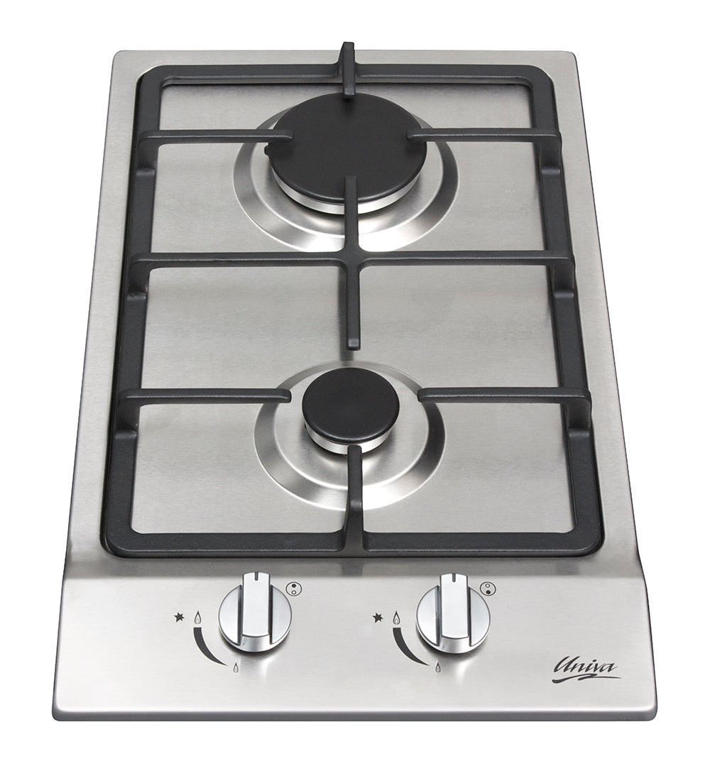 Univa 2 Burner Gas Hob Stainless Steel UGH02SS-1